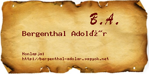 Bergenthal Adolár névjegykártya